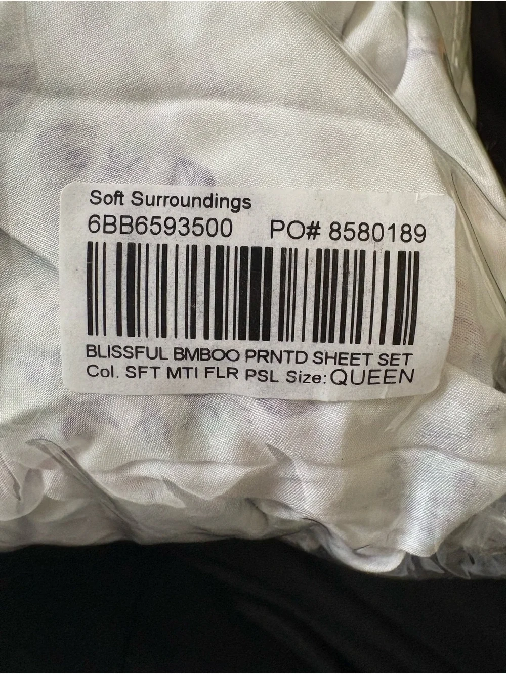 New Queen set: Soft Surroundings blissful bamboo printed watercolor print.